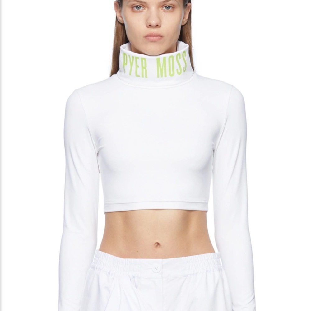 NWT PYER MOSS x Reebok White Long Sleeve Crop Top